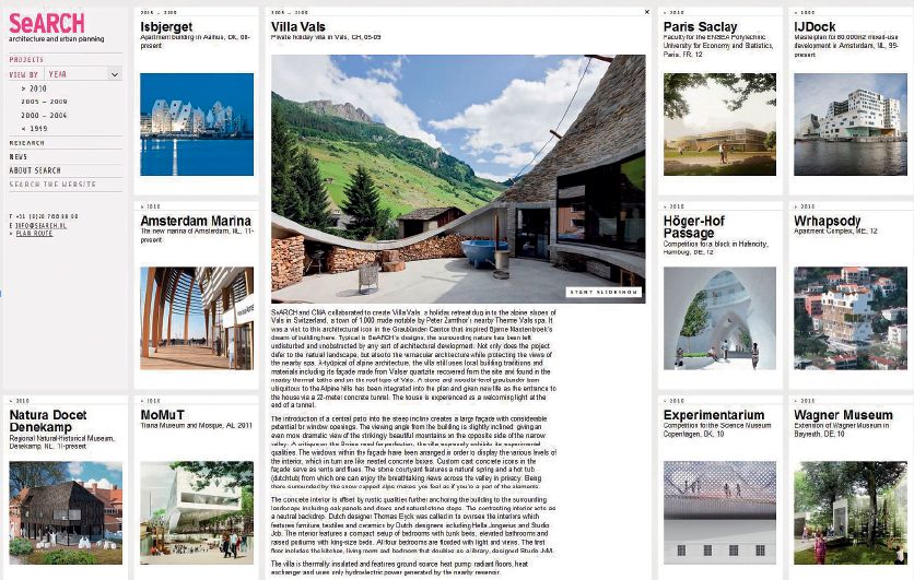 Strona internetowa holenderskiego biura architektonicznego SeARCH: www.search.nl