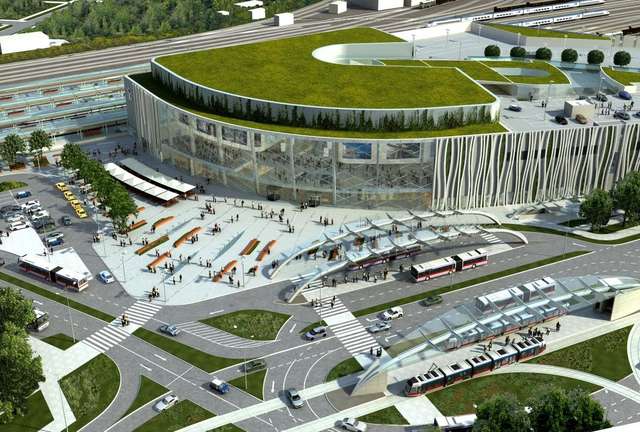 Zintegrowane Centrum Komunikacyjne ma powstać w Olsztynie na miejscu Dworca Głównego. Projekt - pracownia architektoniczne FS&P Arcus