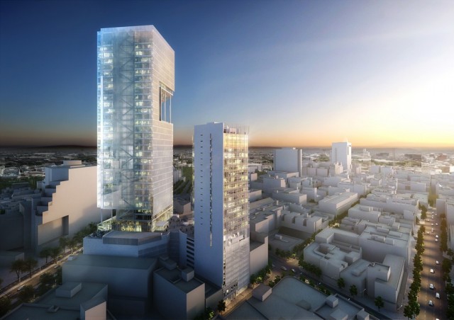 Reforma Towers projektu Richard Meier & Partners. Widok od zachodu