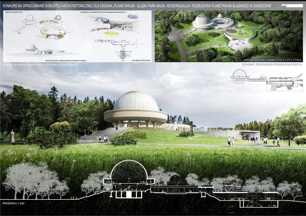 Wyniki konkursu na projekt modernizacji i rozbudowy Planetarium w Chorzowie