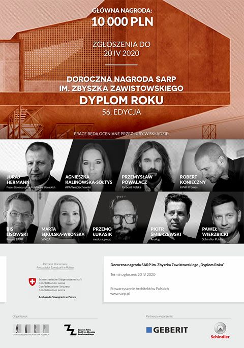 Dyplom Roku SARP 2020 – przyjmowanie zgłoszeń do Dorocznej Nagrody im. Zbyszka Zawistowskiego Dyplom Roku SARP