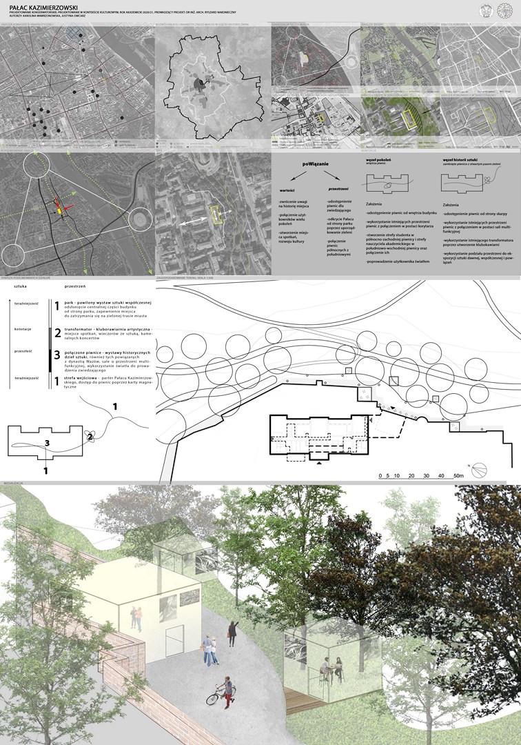 Piwnice Pałacu Kazimierzowskiego: wyniki konkursu dla studentów architektury Politechniki Śląskiej