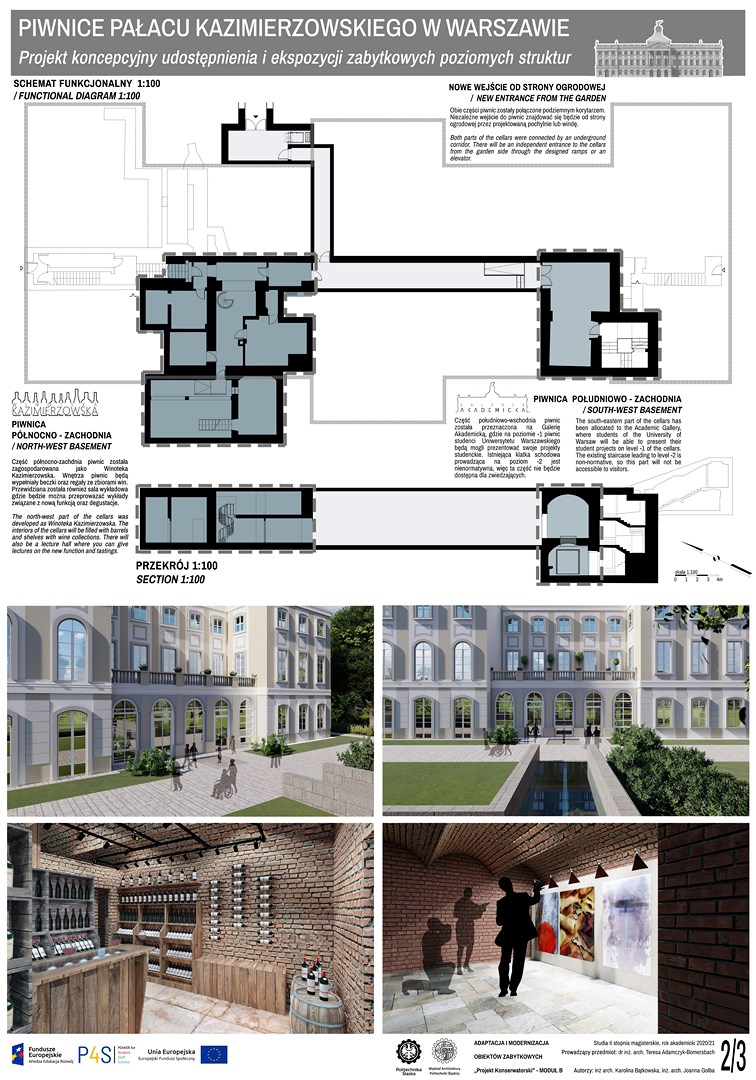 Piwnice Pałacu Kazimierzowskiego: wyniki konkursu dla studentów architektury Politechniki Śląskiej