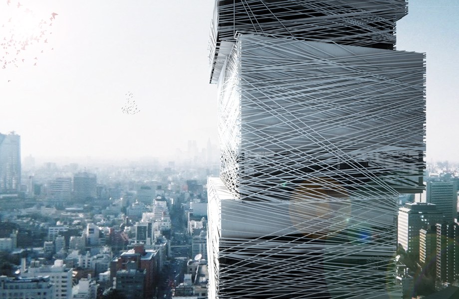 Elewacja wertykalnego muzeum w Tokio - MUS Architects