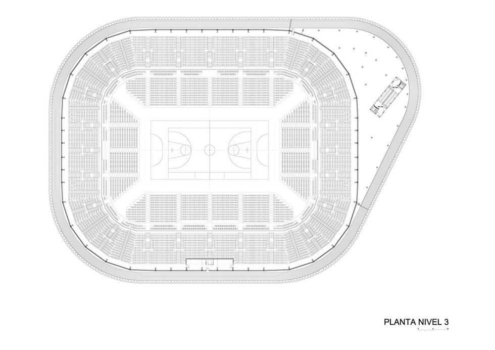 Bilbao Arena, rzut kondygnacji 3. Autorzy: ACTX, Javier Pérez Uribarri, Nicolás Espinosa