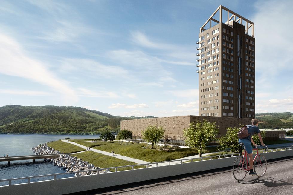 Norweski wieżowiec z drewna