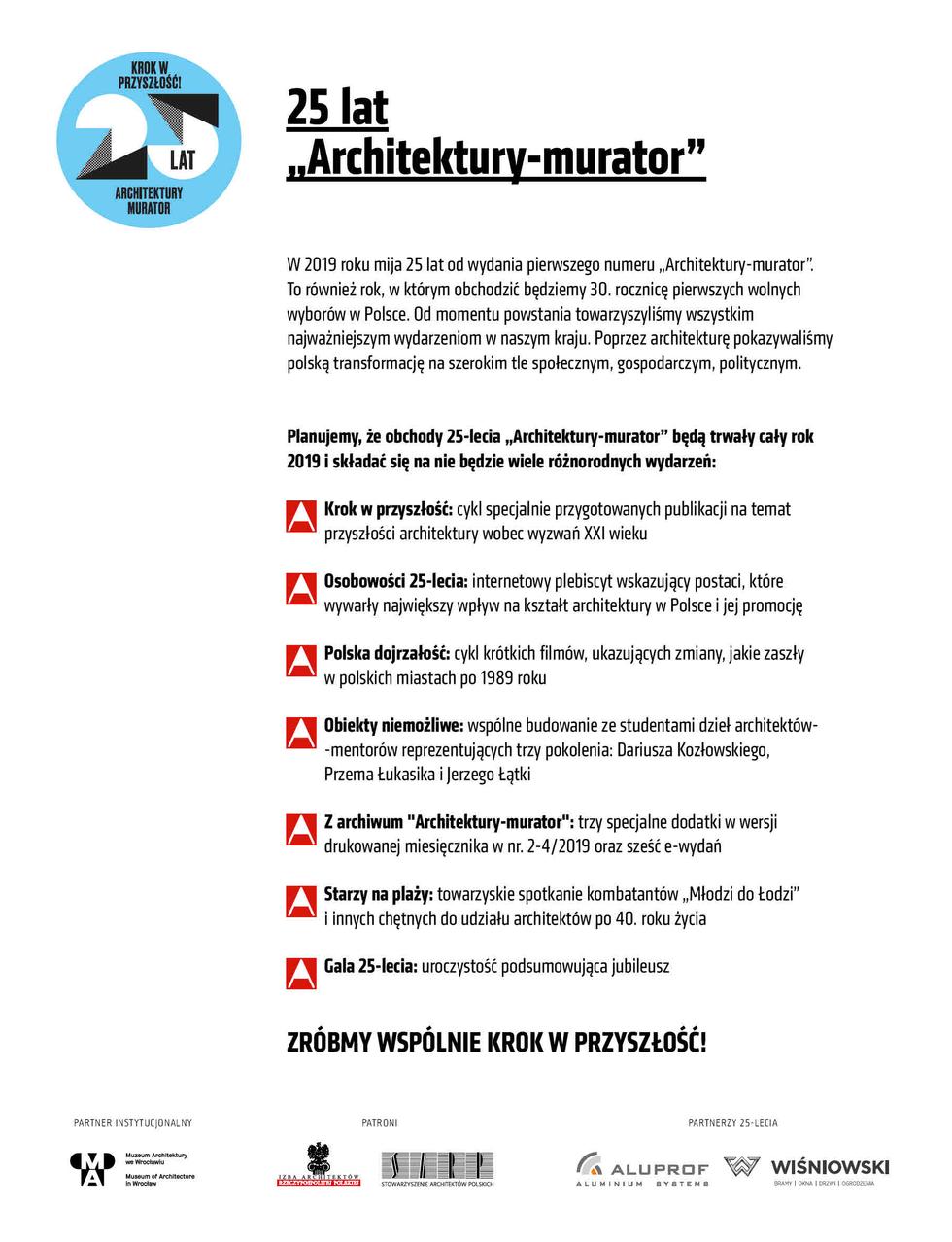 Obchody jubileuszu „Architektury-murator”