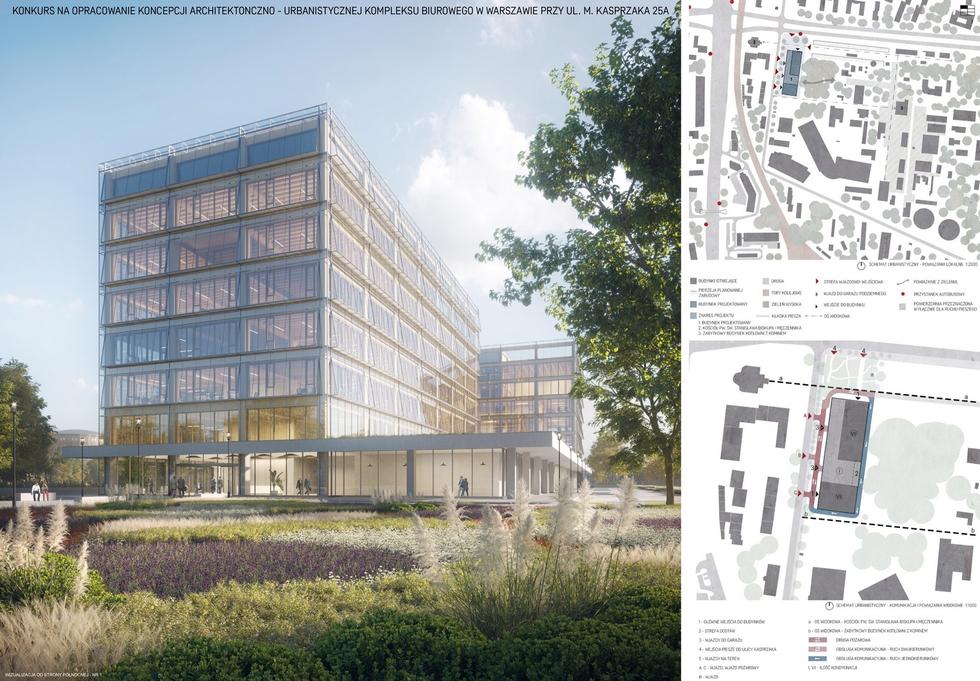 Konkurs SARP Kasprzaka: wyniki konkursu na projekt biurowców PGNiG przy ul. Kasprzaka 25A
