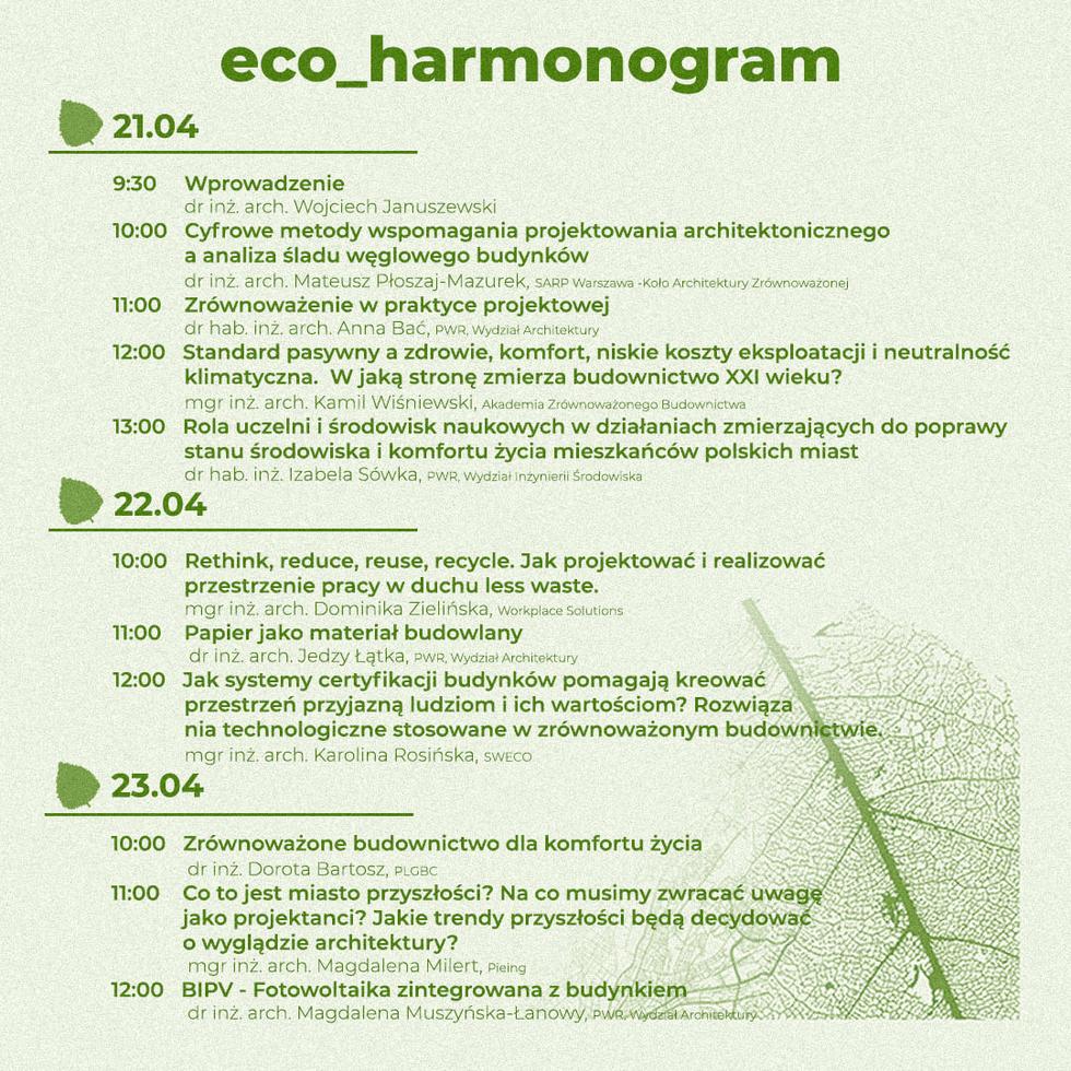 Eco_talks, wydarzenie online organizowane przez koło naukowe Habitat