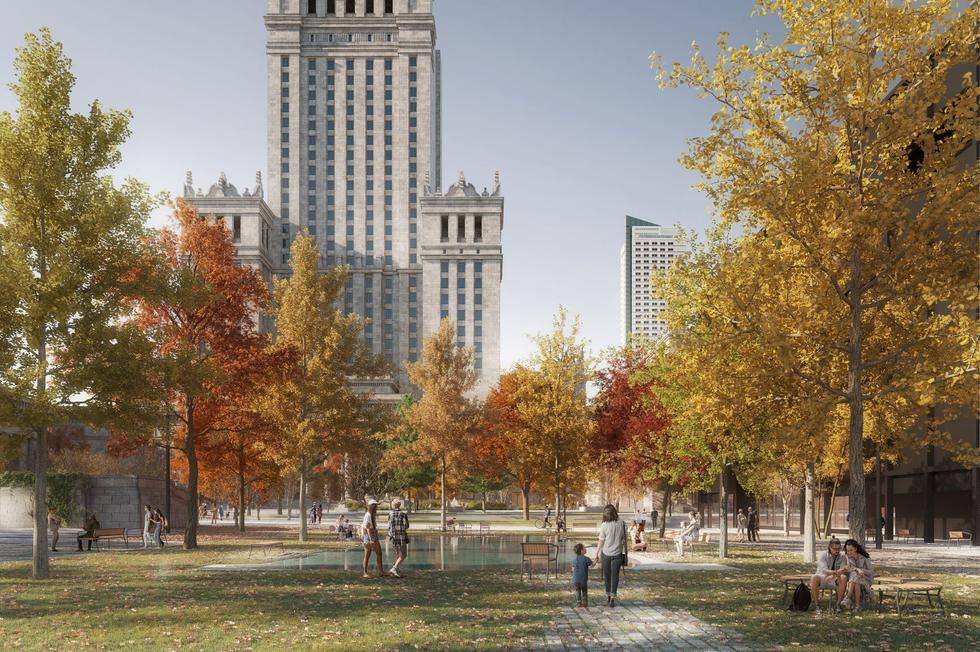 W 2024 roku Warszawa zyska nowy plac – tzw. plac Centralny [NOWE WIZUALIZACJE]