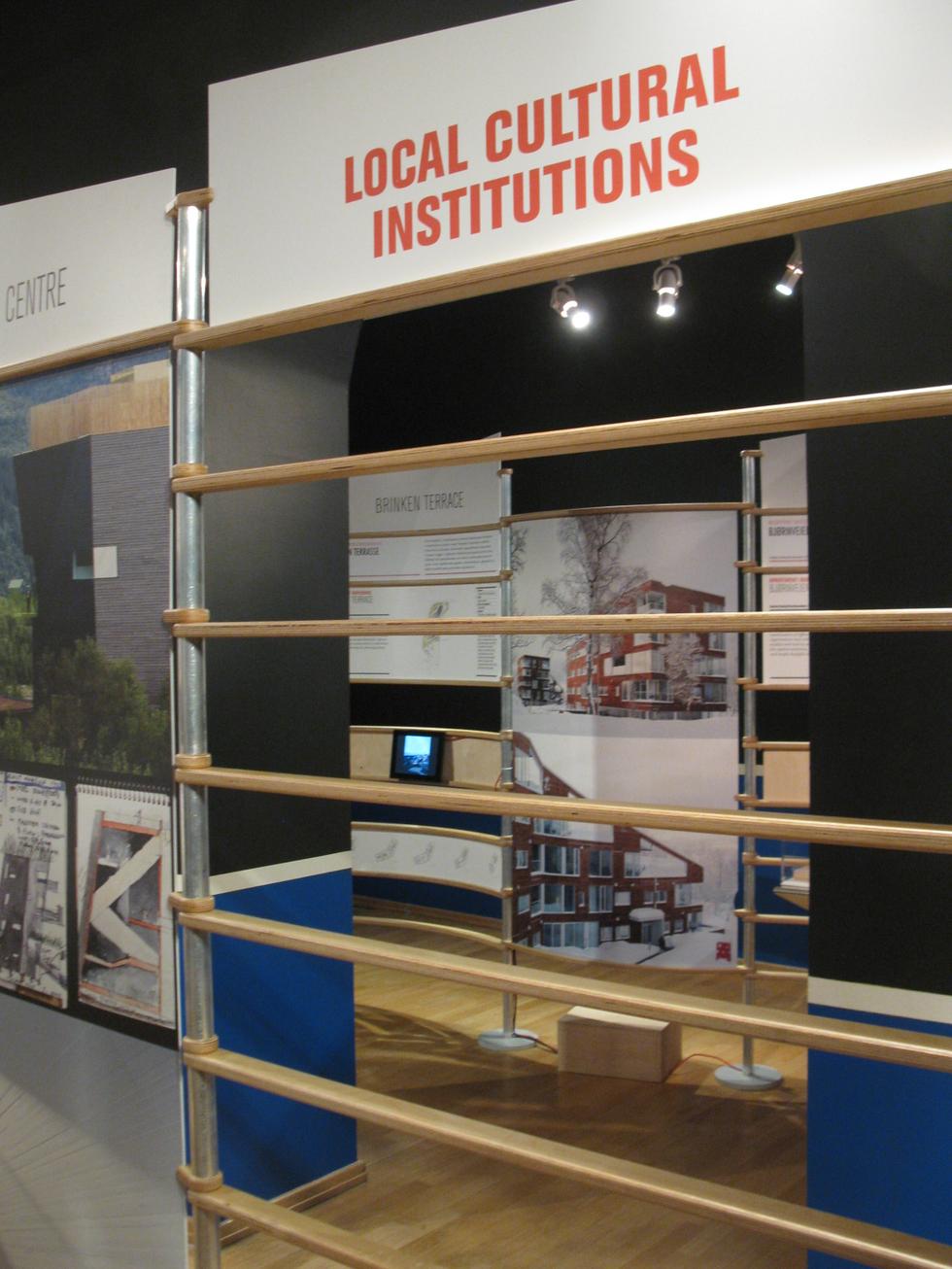 Lokalne instytucje kulturalne - jeden z działów wystawy Współczesna Architektura Norweska 2005-2010