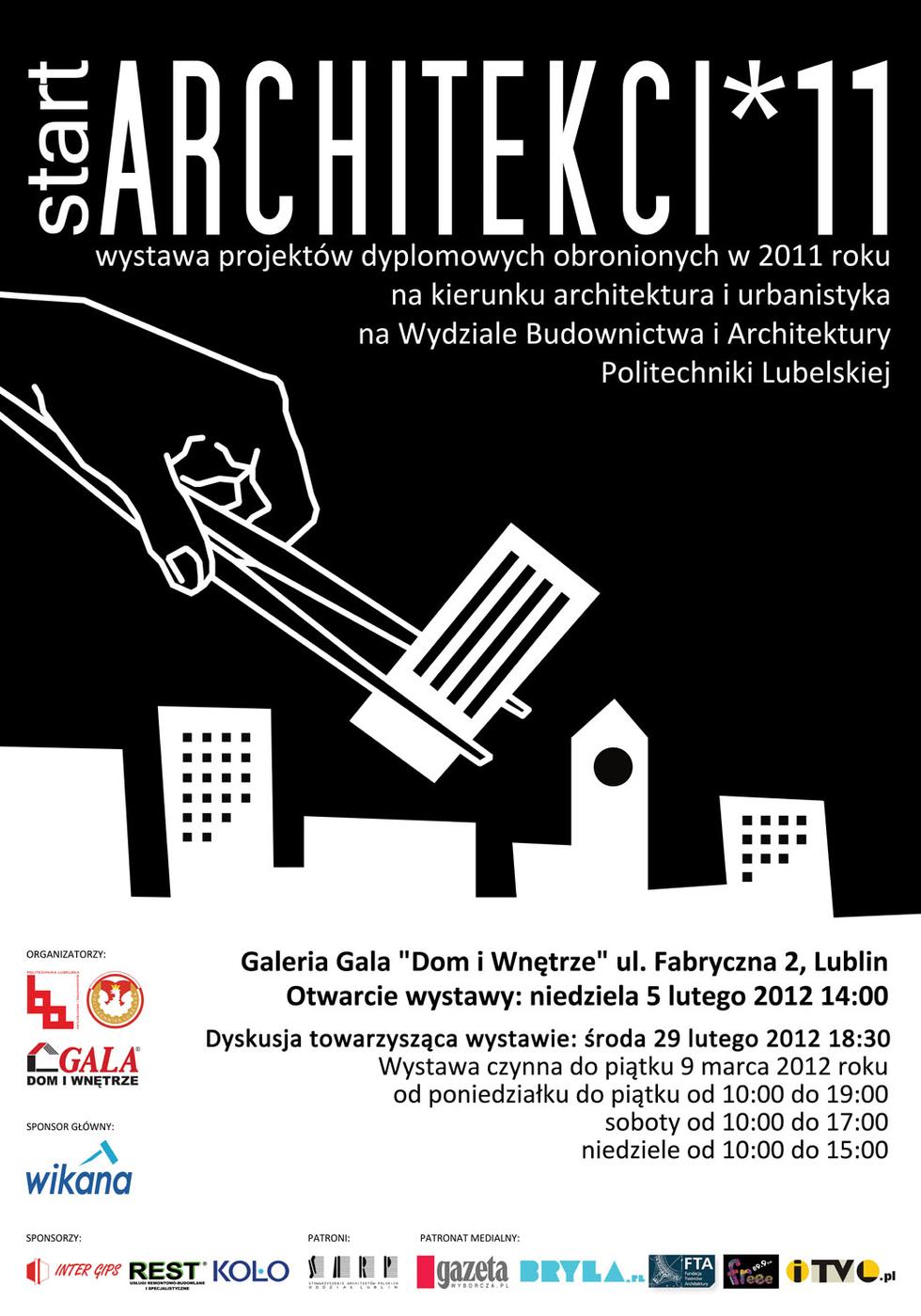 Startarchitekci - plakat i zaproszenie na wystawę w galerii Gala