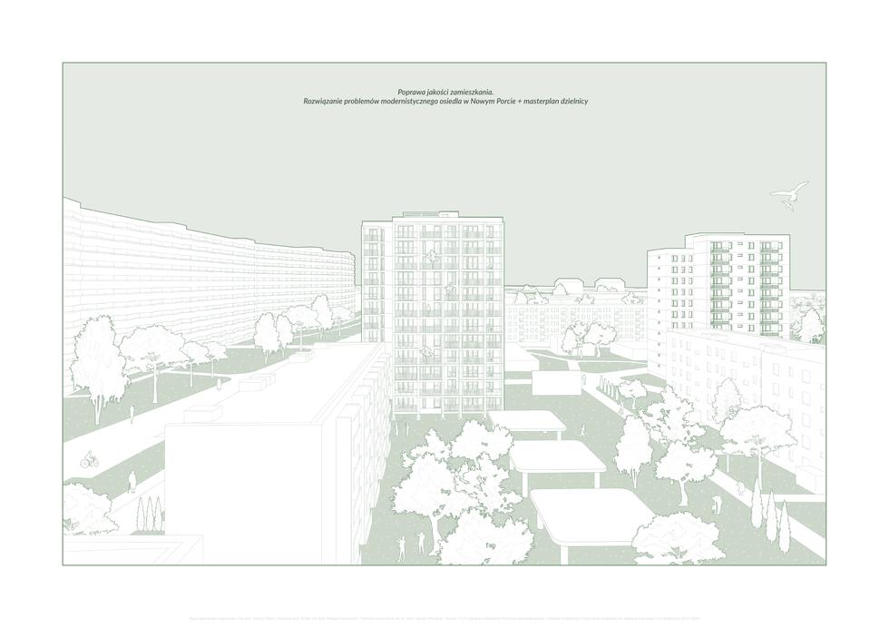 Poprawa jakości zamieszkania. Rozwiązanie problemów modernistycznego osiedla w Nowym Porcie + masterplan dzielnicy.